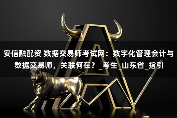 安信融配资 数据交易师考试网：数字化管理会计与数据交易师，关联何在？_考生_山东省_指引