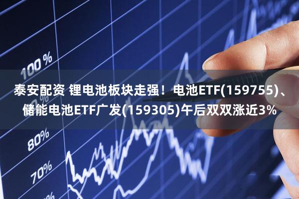 泰安配资 锂电池板块走强！电池ETF(159755)、储能电池ETF广发(159305)午后双双涨近3%